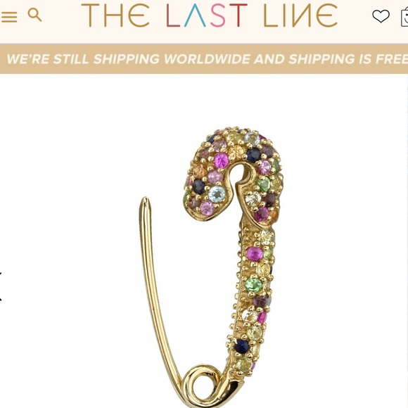 Totally chic “The Last Line” safety pin earring - Picture 2 of 7